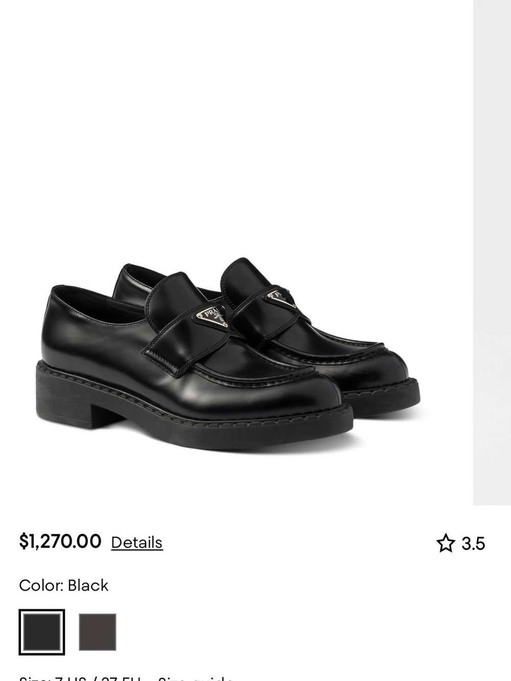 Prada Black Leather Logo Penny Loafers